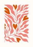 Πόστερ LOVE FLORAL RED AND PINK