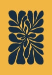 Πόστερ MATISSE STYLE FLORAL BLUE AND ORANGE