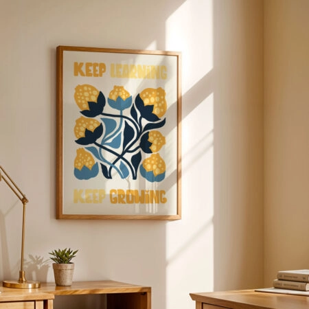 Πόστερ MATISSE STYLE FLORAL KEEP LEARNING KEEP GROWING
