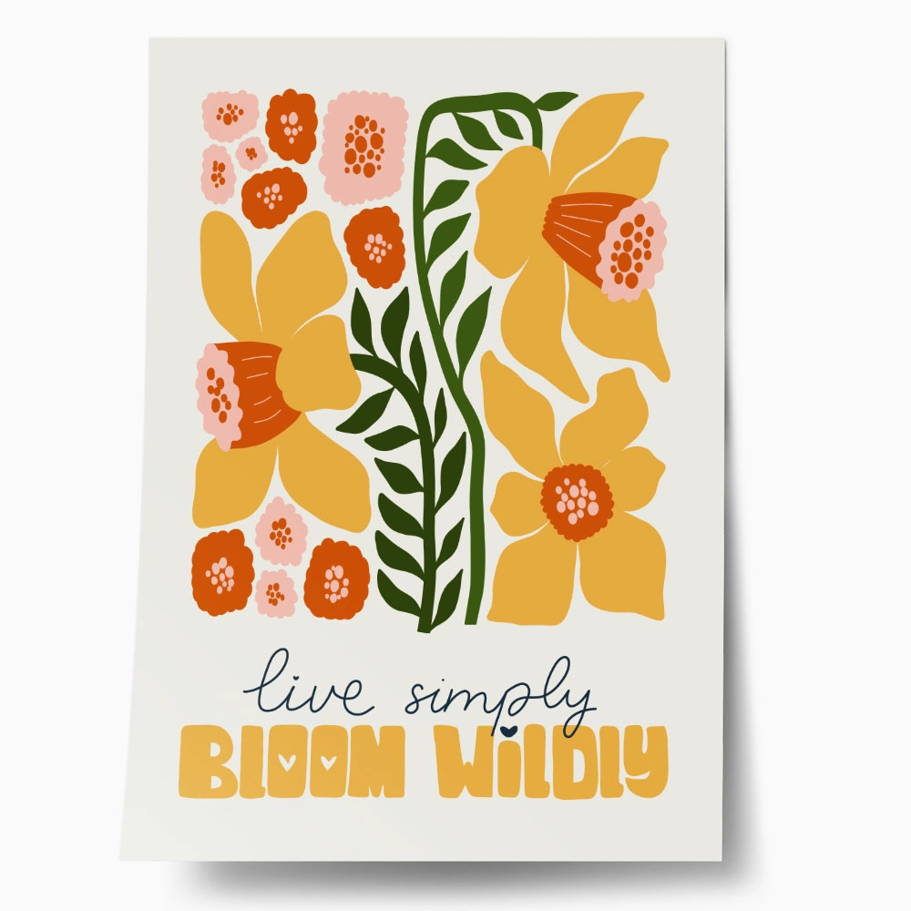 Πόστερ MATISSE STYLE FLORAL LIVE SIMPLY BLOOM WILDLY