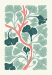 Πόστερ MATISSE STYLE FLORAL MINT AND PINK