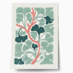Πόστερ MATISSE STYLE FLORAL MINT AND PINK