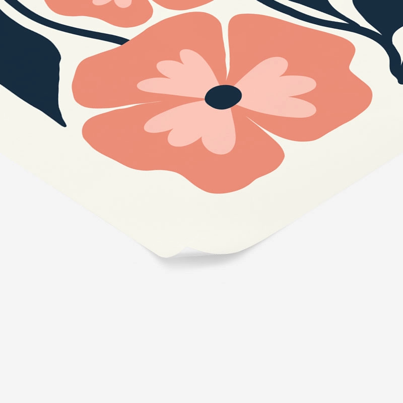 Πόστερ MATISSE STYLE FLORAL PINK AND BLUE