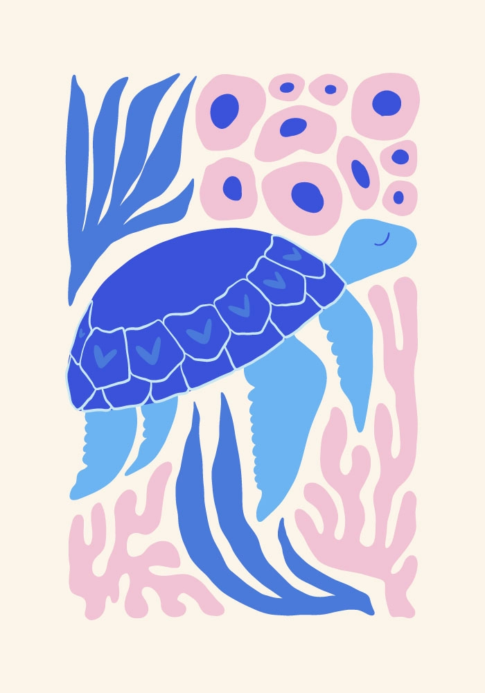 Πόστερ MATISSE STYLE SEA TURTLE