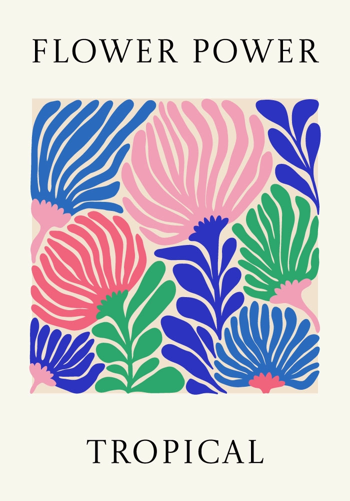 Πόστερ MATISSE STYLE TROPICAL FLOWER POWER 2
