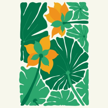 Πόστερ MATISSE STYLE TROPICAL ORANGE AND GREEN FLOWERS 2 - Botanical - Λουλούδια Sticky 3