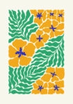 Πόστερ MATISSE STYLE TROPICAL ORANGE AND GREEN FLOWERS