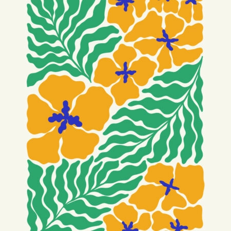 Πόστερ MATISSE STYLE TROPICAL ORANGE AND GREEN FLOWERS - Abstract - Αφηρημένα Sticky 3