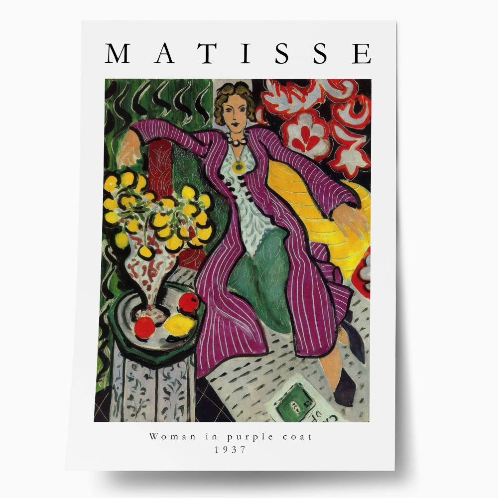 Πόστερ MATISSE - WOMAN IN PURPLE COAT