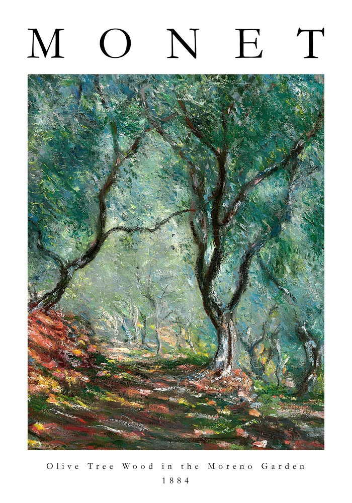 Πόστερ MONET - OLIVE TREE WOOD IN THE MORENO GARDEN