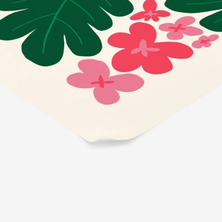 Πόστερ PINK AND GREEN ABSTRACT FLORAL 2 - Botanical - Λουλούδια Sticky 2