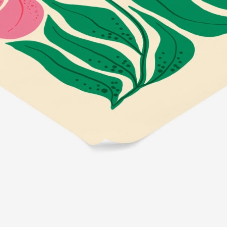 Πόστερ PINK AND GREEN ABSTRACT FLORAL - Botanical - Λουλούδια Sticky 2