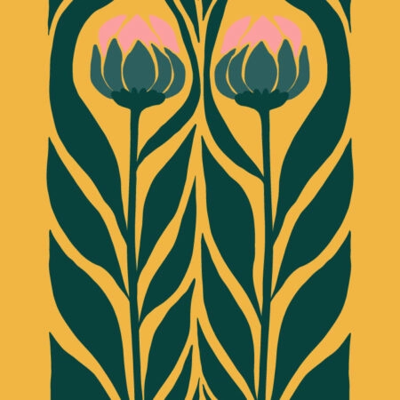 Πόστερ PINK AND GREEN FLOWERS 2 - Botanical - Λουλούδια Sticky 3