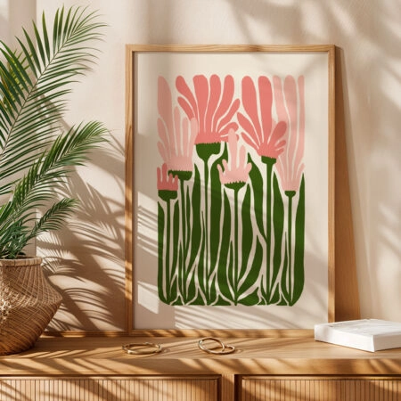 Πόστερ PINK AND GREEN FLOWERS