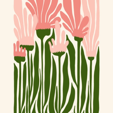 Πόστερ PINK AND GREEN FLOWERS - Botanical - Λουλούδια Sticky 3
