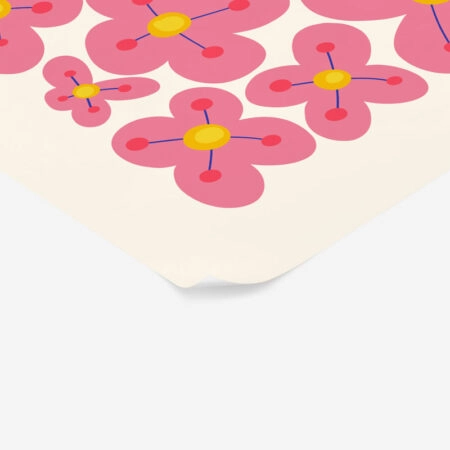 Πόστερ PINK AND YELLOW ABSTRACT FLORAL - Botanical - Λουλούδια Sticky 2