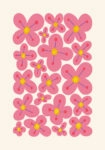 Πόστερ PINK AND YELLOW ABSTRACT FLORAL