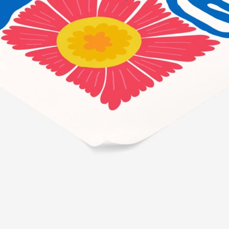 Πόστερ RED AND BLUE ABSTRACT FLORAL - Posters Sticky 2