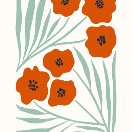 Πόστερ RED AND GREEN FLOWERS - Botanical - Λουλούδια Sticky 3