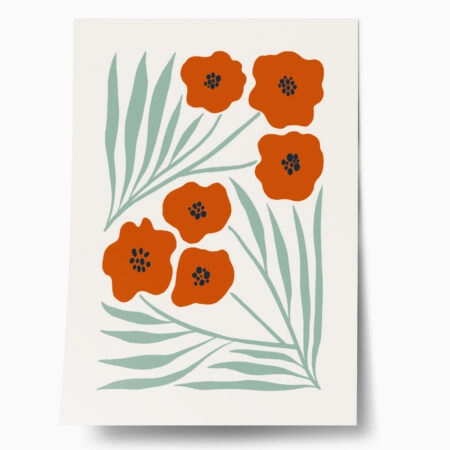 Πόστερ RED AND GREEN FLOWERS - Botanical - Λουλούδια Sticky 1
