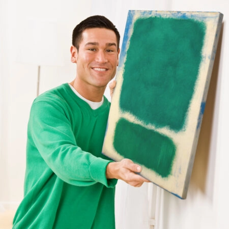 Πινακας σε καμβά ROTHKO - GREEN WHITE BLUE