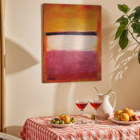 Πινακας σε καμβά ROTHKO - ORANGE BLACK WHITE RED