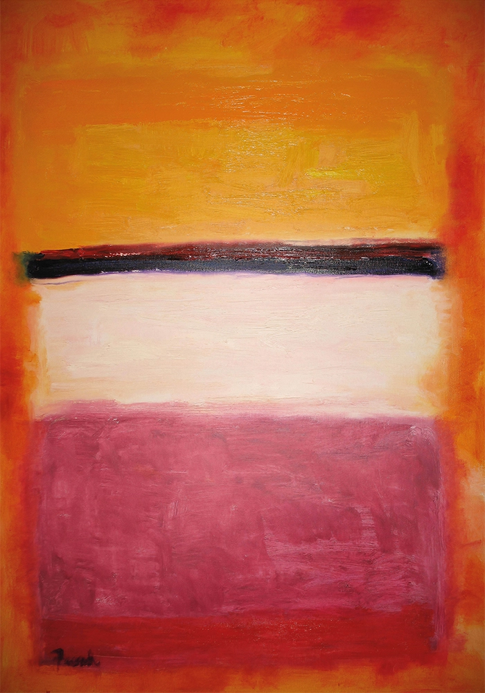 Πινακας σε καμβά ROTHKO - ORANGE BLACK WHITE RED