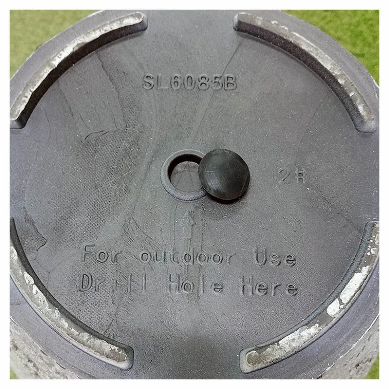 STONE POLYRESIN ΚΑΣΠΩ ΜΕ ΠΙΑΤΟ ΣΕΤ/5 ΓΚΡΙ ΦΘΑΡΜΕΝΟΣ ΒΡΑΧΟΣ - L:Φ43x43, M:Φ35x36, S:Φ28x28cm