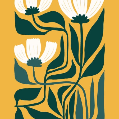 Πόστερ WHITE AND GREEN FLOWERS 2 - Botanical - Λουλούδια Sticky 3