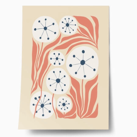 Πόστερ WHITE AND PINK FLOWERS - Botanical - Λουλούδια Sticky 1