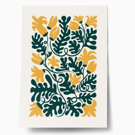 Πόστερ YELLOW AND GREEN FLOWERS - Botanical - Λουλούδια Sticky 1