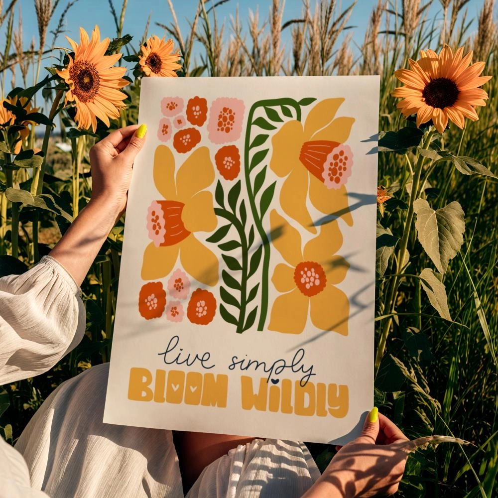 Πόστερ MATISSE STYLE FLORAL LIVE SIMPLY BLOOM WILDLY