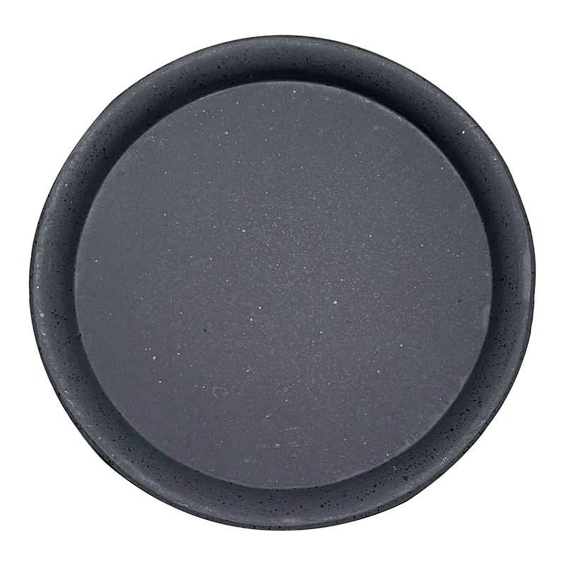 ΠΙΑΤΟ FIBER CLAY ΑΝΘΡΑΚΙ ΓΡΑΝΙΤΗ ΣΤΡΟΓΓΥΛΟ ΓΙΑ ΚΑΣΠΩ - Φ52.5x4.5cm
