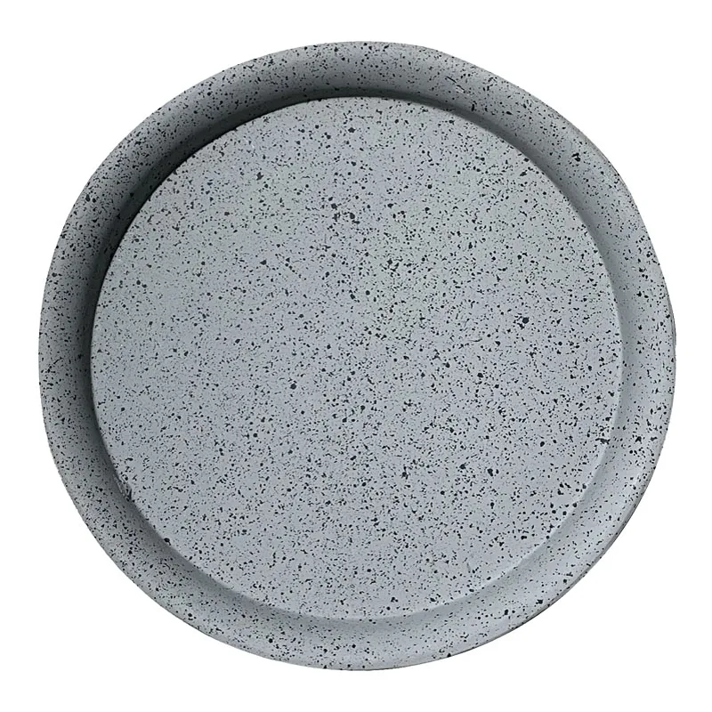 ΠΙΑΤΟ FIBER CLAY ΓΚΡΙ ΓΡΑΝΙΤΗ ΣΤΡΟΓΓΥΛΟ ΓΙΑ ΚΑΣΠΩ - Φ32x3.5cm