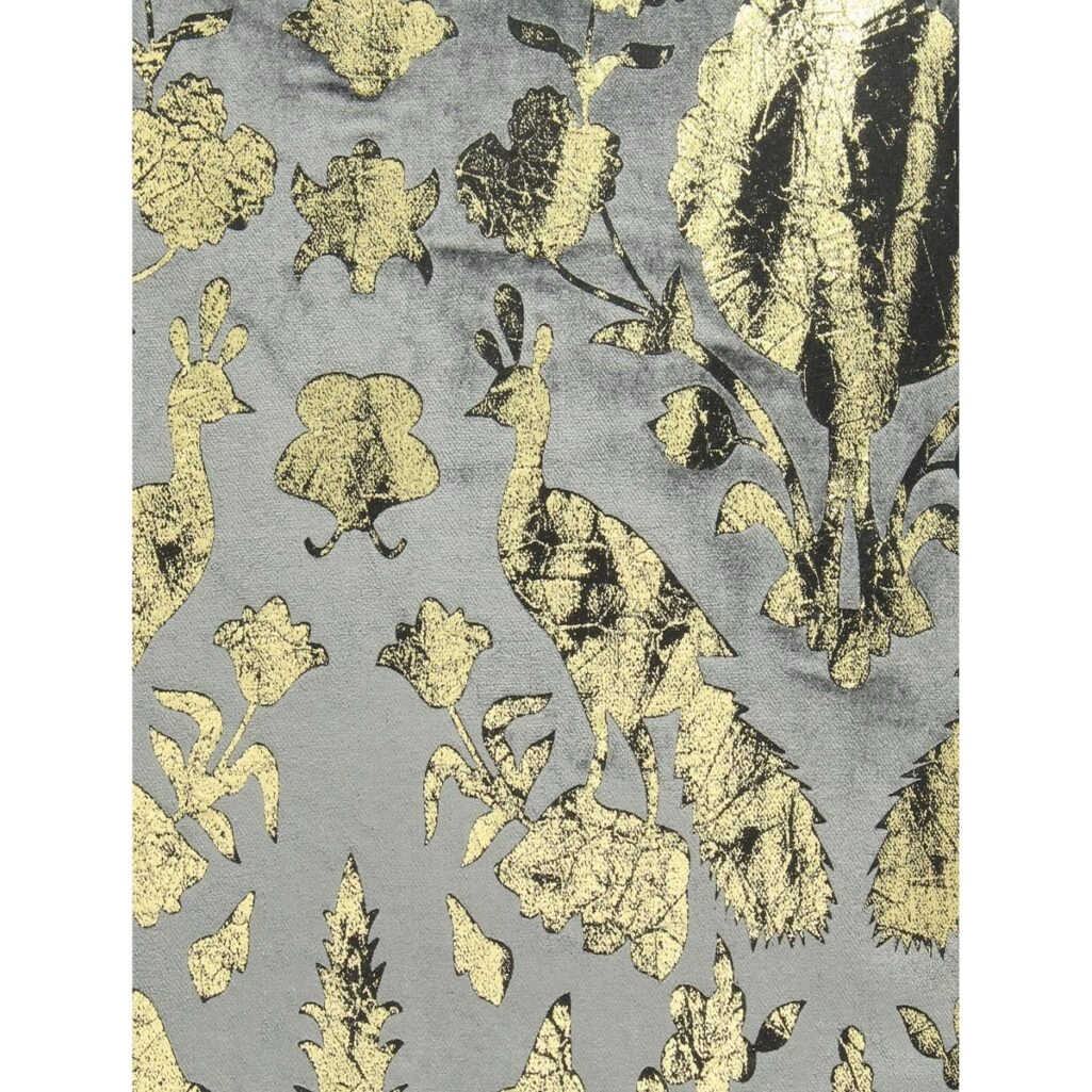 Μαξιλάρι Παγώνι Γκρι Βελούδο 50x50cm