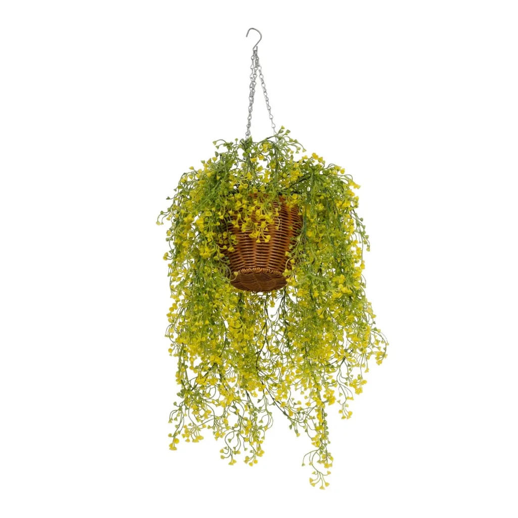 GOLDEN BELL WILLOW HANGING PLANT 20626 Τεχνητό Κρεμαστό Διακοσμητικό Φυτό Κίτρινη Ιτιά Μ40 x Π40 x Y60cm