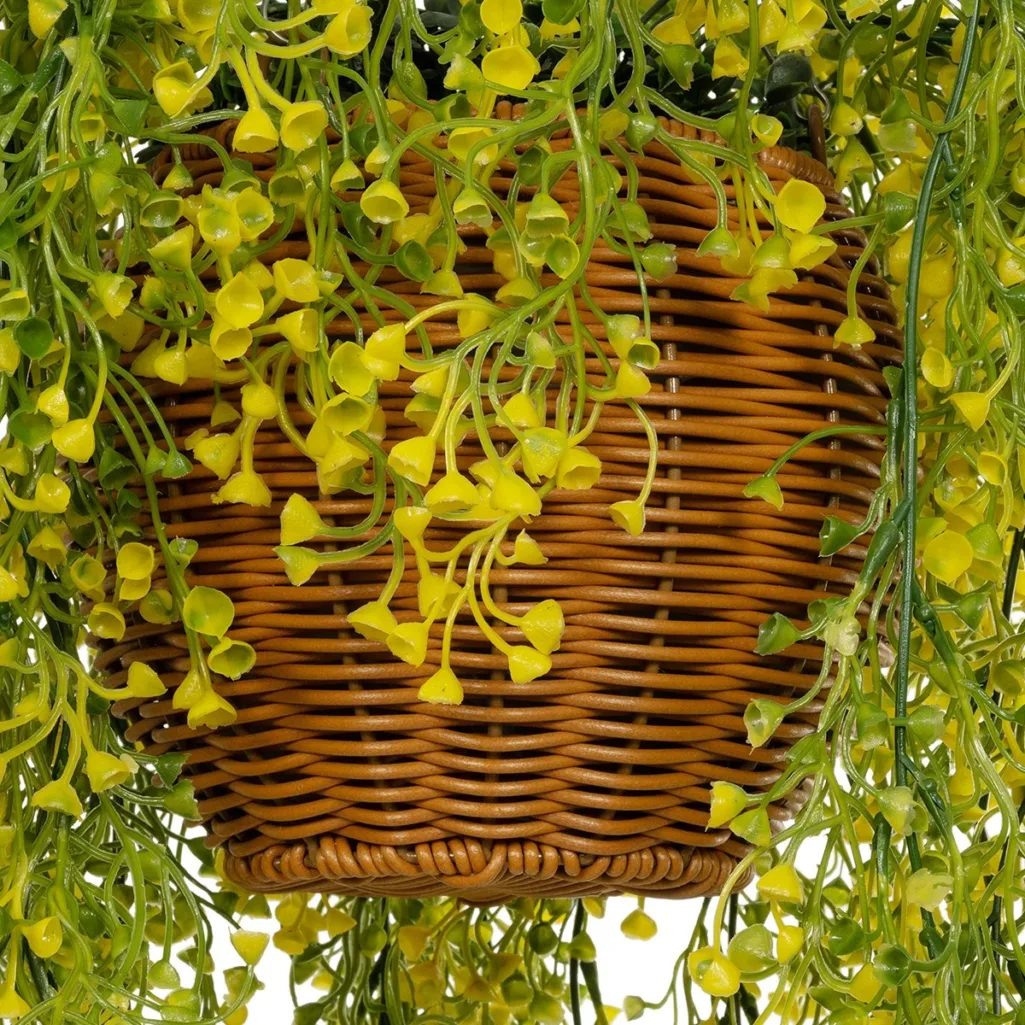 GOLDEN BELL WILLOW HANGING PLANT 20626 Τεχνητό Κρεμαστό Διακοσμητικό Φυτό Κίτρινη Ιτιά Μ40 x Π40 x Y60cm