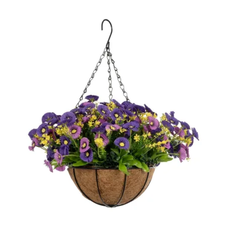 GERBERA HANGING PLANT 20637 Τεχνητό Κρεμαστό Διακοσμητικό Φυτό Ζέρμπερας Μ40 x Π40 x Y46cm -  Sticky 1