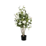 WHITE ROSES 21069 Τεχνητό Διακοσμητικό Δέντρο Τριανταφυλλιά Μ50 x Π50 x Υ90cm