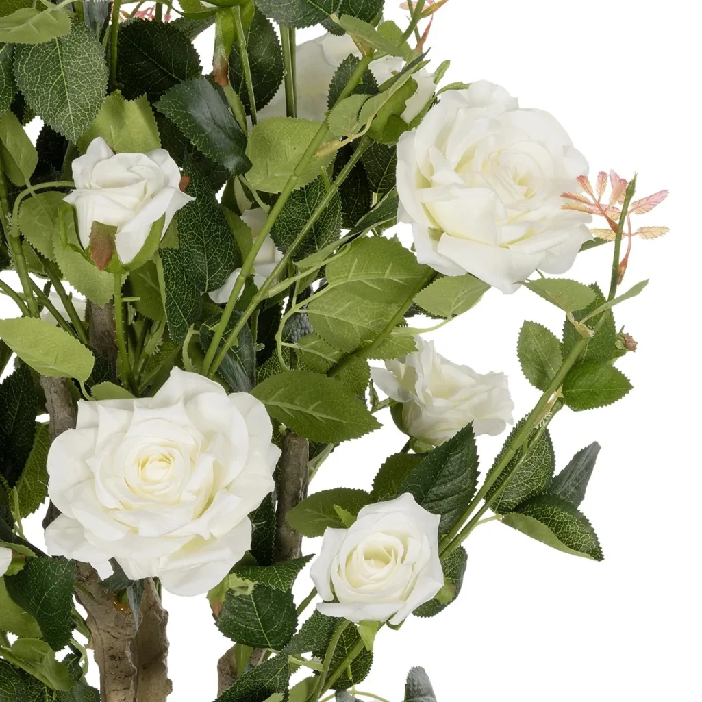 WHITE ROSES 21069 Τεχνητό Διακοσμητικό Δέντρο Τριανταφυλλιά Μ50 x Π50 x Υ90cm