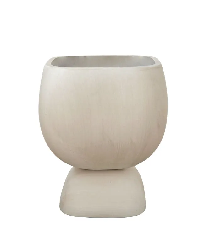 FIBERCLAY ΚΑΣΠΩ ΜΠΩΛ ΜΕ ΒΑΣΗ ΠΙNEΛΙΕΣ ΥΠΟΛΕΥΚΟ - 32.5x32.5x39.5cm