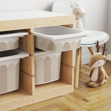 Αυτοκόλλητα για Κουτιά Αποθήκευσης Trofast BEIGE STRIPES - Αυτοκόλλητα για κουτιά IKEA TROFAST Sticky 5