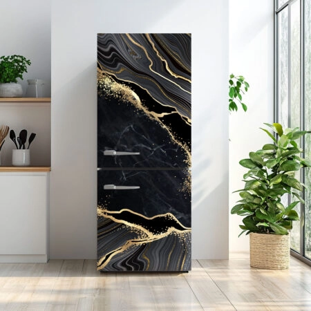 Αυτοκόλλητο ψυγείου BLACK AND GOLD MARBLE - Αλλα Sticky 1