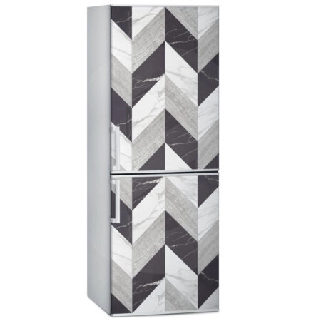 Αυτοκόλλητο ψυγείου BLACK AND WHITE MARBLE GEOMETRICAL