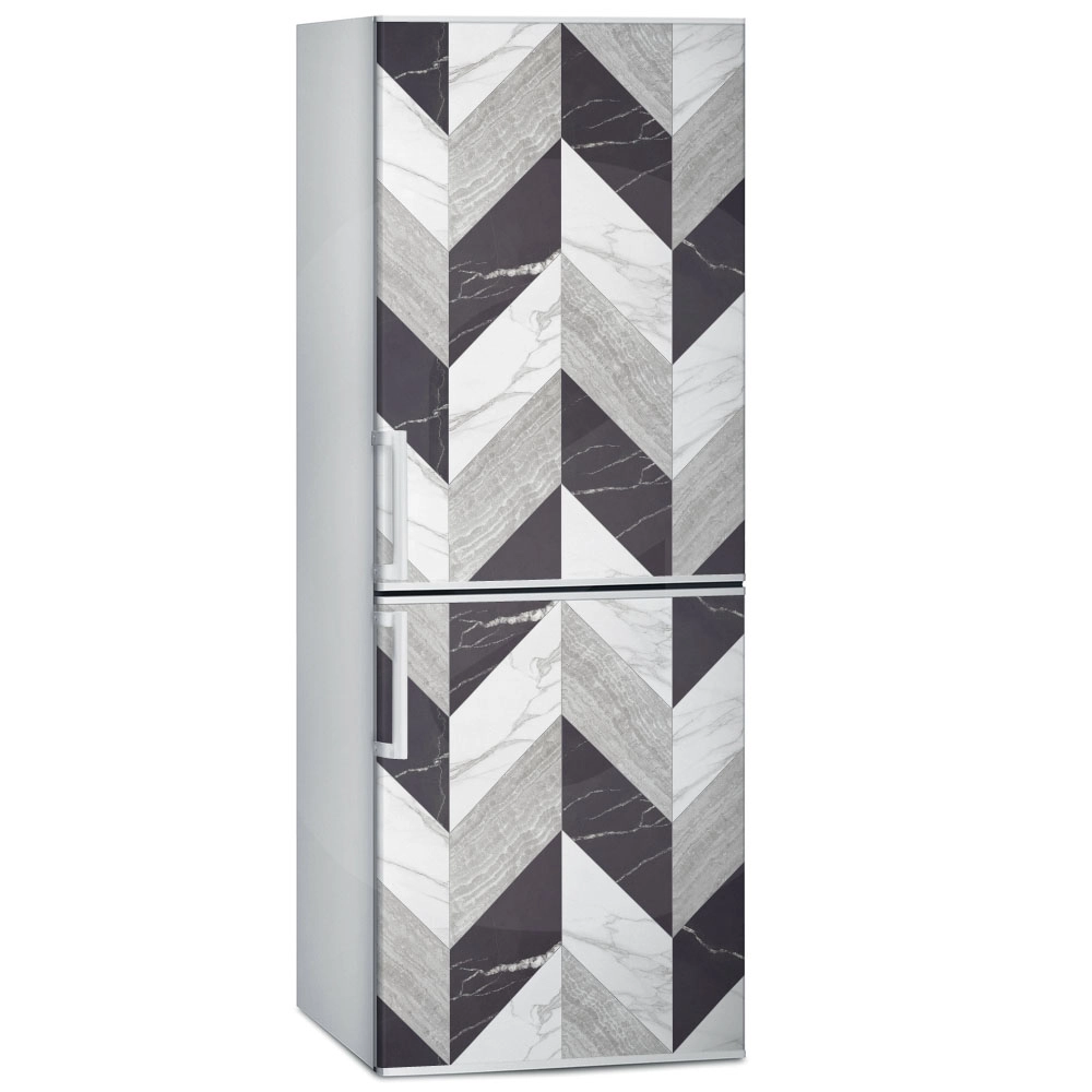 Αυτοκόλλητο ψυγείου BLACK AND WHITE MARBLE GEOMETRICAL