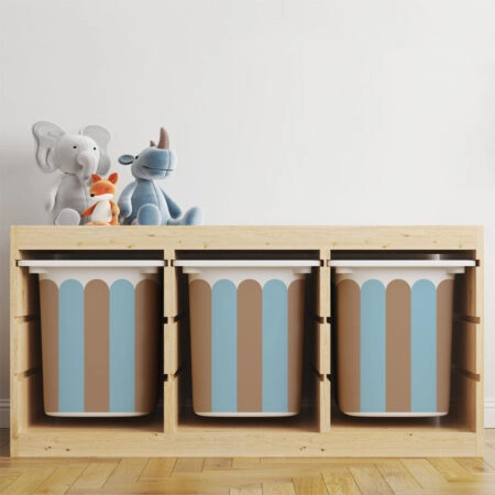 Αυτοκόλλητα για Κουτιά Αποθήκευσης Trofast BLUE AND BROWN STRIPES - Αυτοκόλλητα για κουτιά IKEA TROFAST Sticky 4