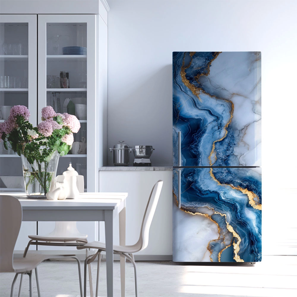Αυτοκόλλητο ψυγείου BLUE AND GOLD MARBLE