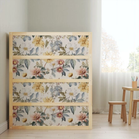 Αυτοκολλητα Επίπλων για Κρεβάτι KURA BOHO FLOWERS - Αυτοκόλλητα για κρεβάτια IKEA KURA Sticky 2