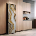 Αυτοκόλλητο ψυγείου BROWN AND GOLD MARBLE
