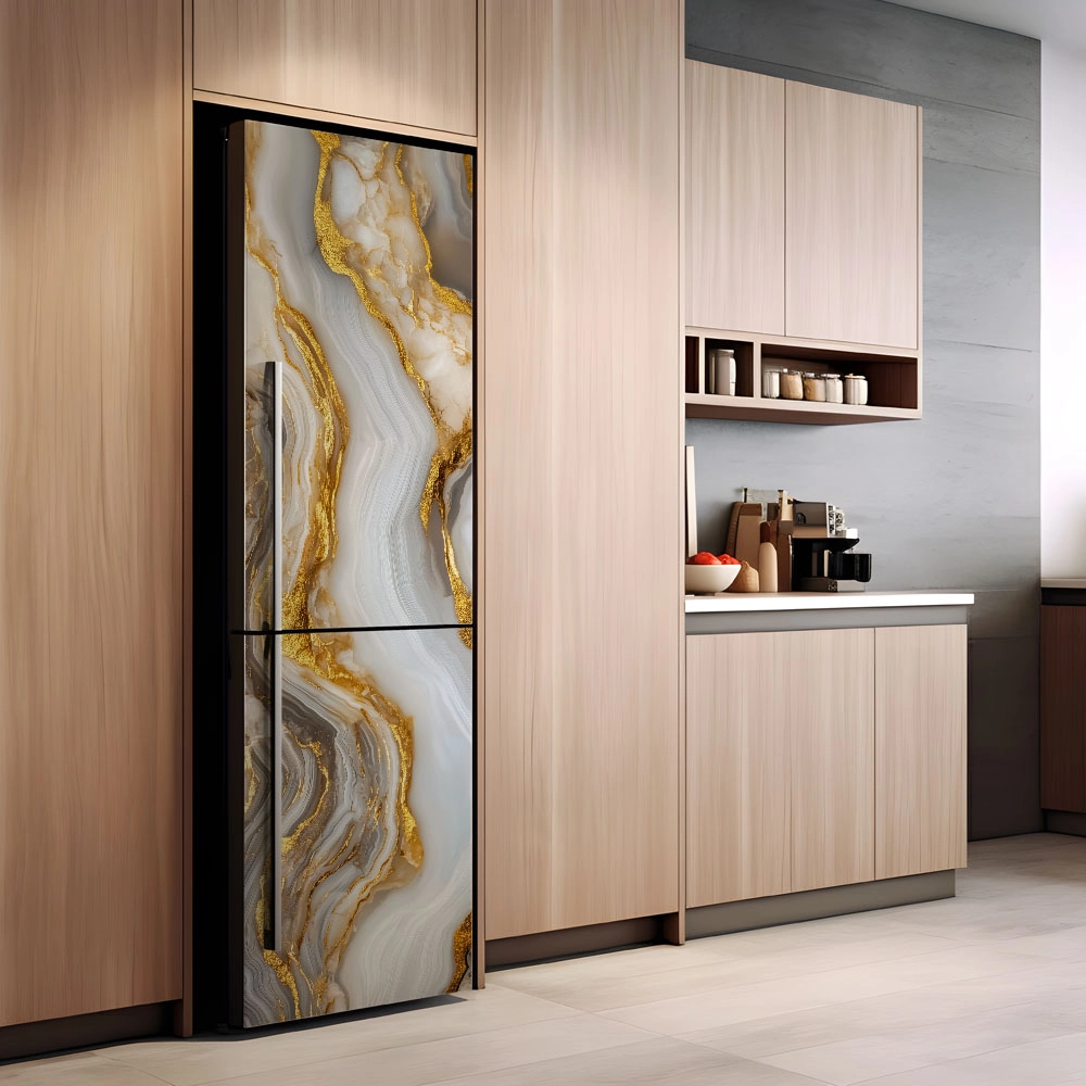 Αυτοκόλλητο ψυγείου BROWN AND GOLD MARBLE